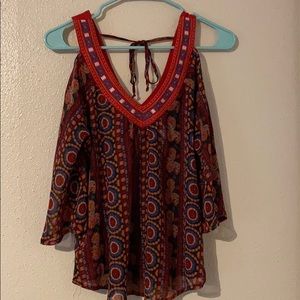 Colorful Shoulder Sleeve Blouse